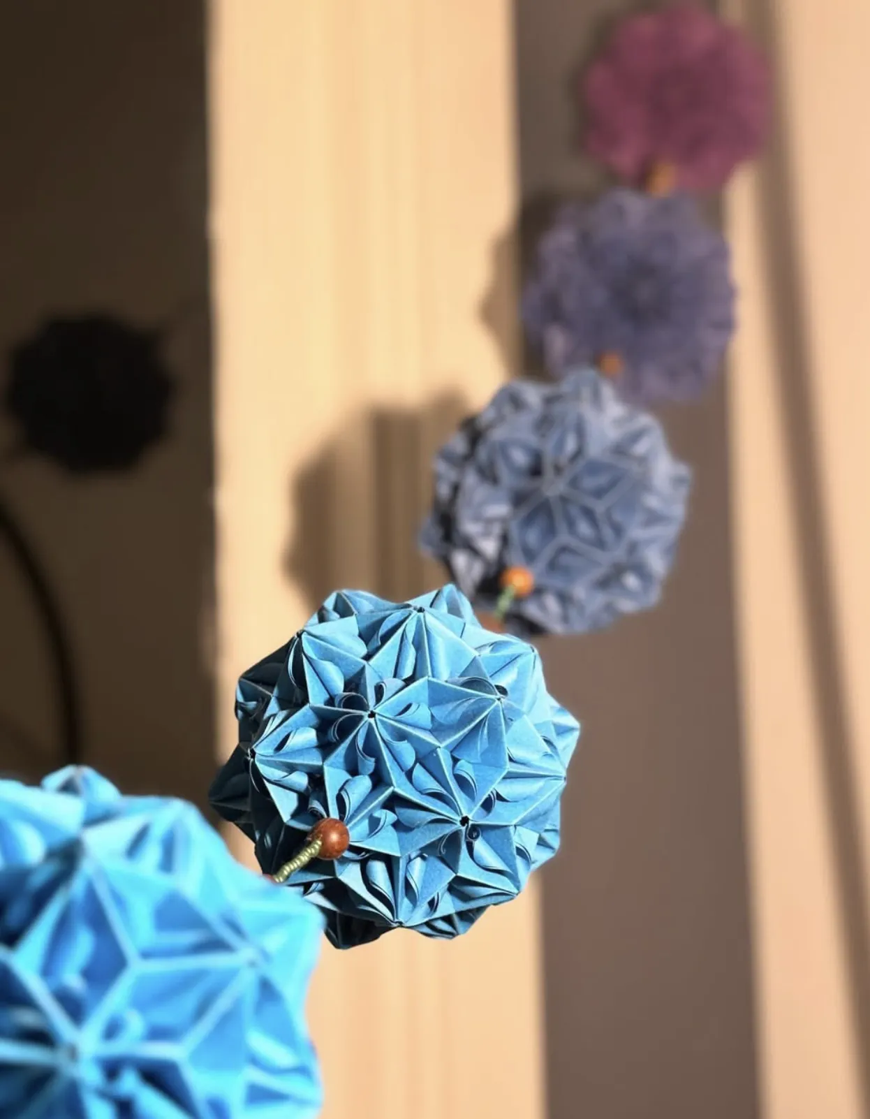 Blue kusudama garland